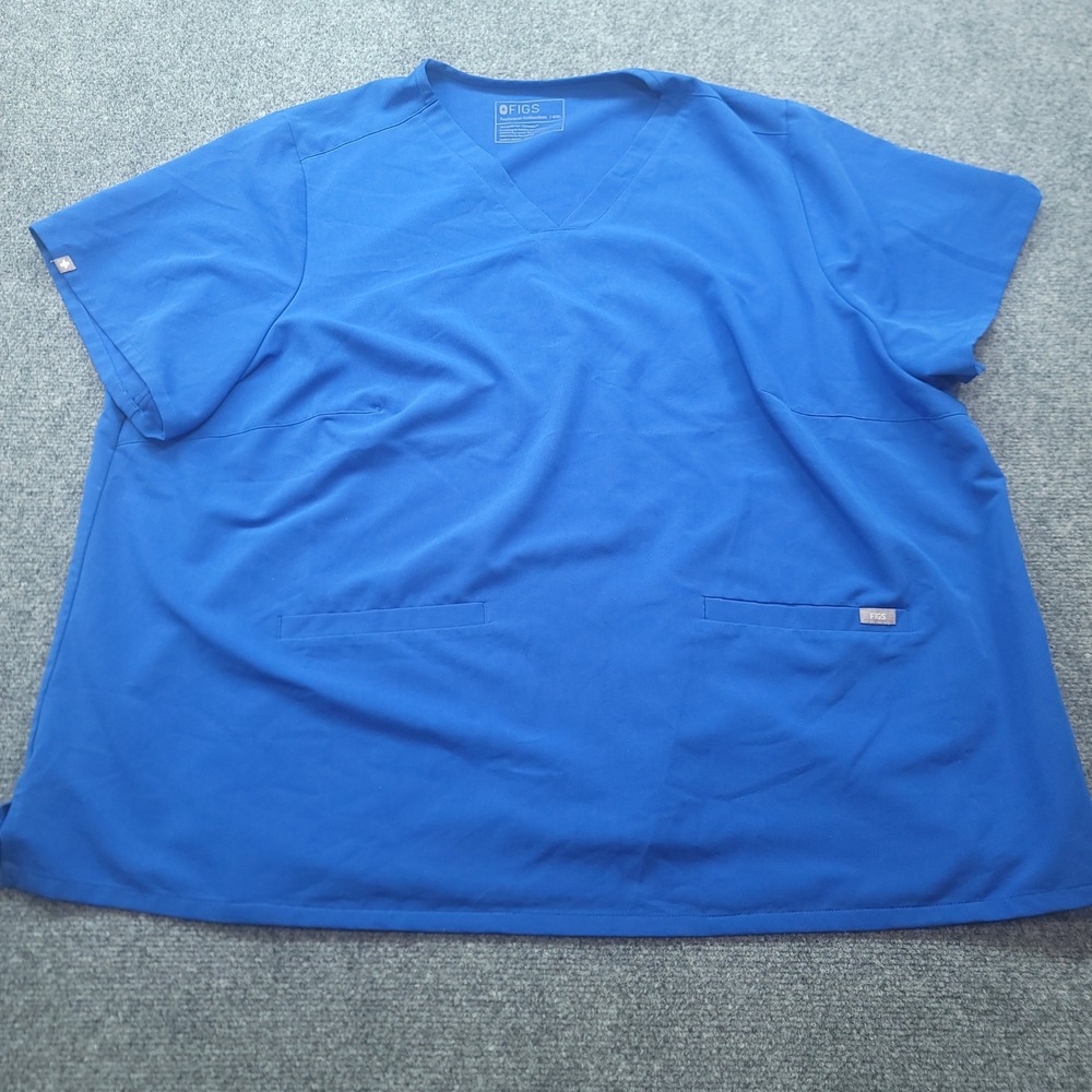 FIGS Casma Scrub Top Royal Blue V-Neck Technical Collection 6XL 1SW100002